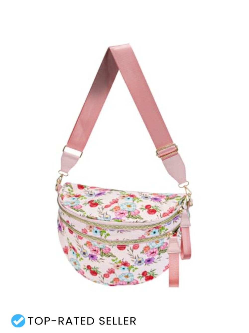 Large Floral Nylon Crossbody Bum Bag Waist Pack Travel